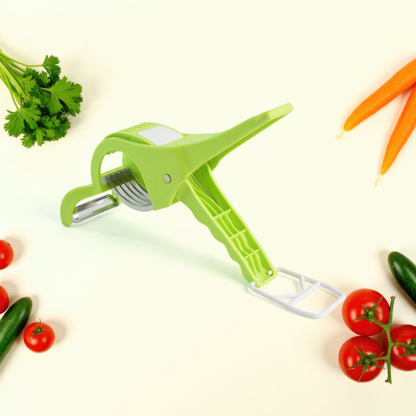 SliceMate Duo™ – Handy kitchen tool for peeling & slicing veggies.