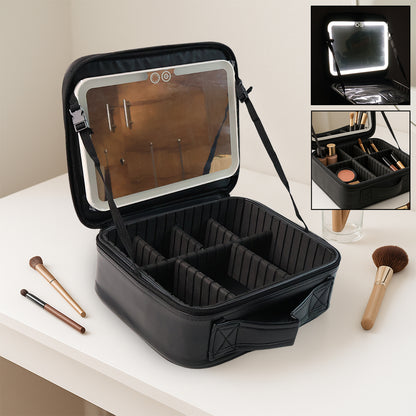 Glamora LED Organizer™ – Luxury black box for cosmetics with lighting.