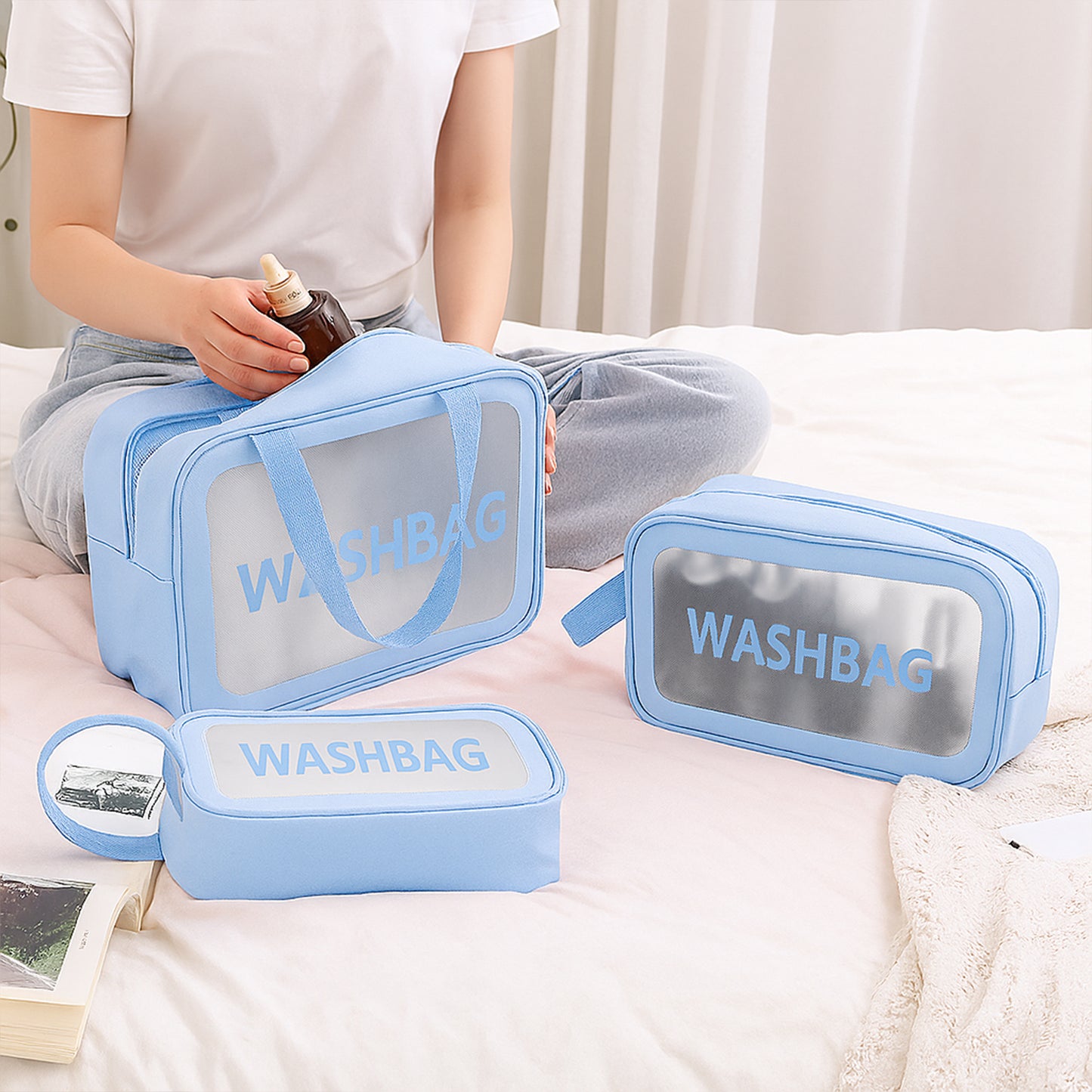 Voyager ClearPack™ – Durable transparent travel toiletry bags, set of 3.