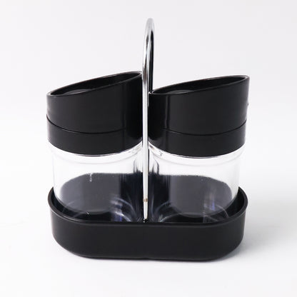TwinSpice Helix Set™ – Compact plastic jars for salt & pepper.