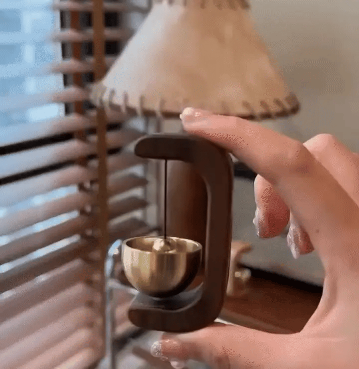 Wooden Magnetic Door Bell Chime – Brass Decorative Vintage Doorbell for Home, Office & Store Use(1 Pc)
