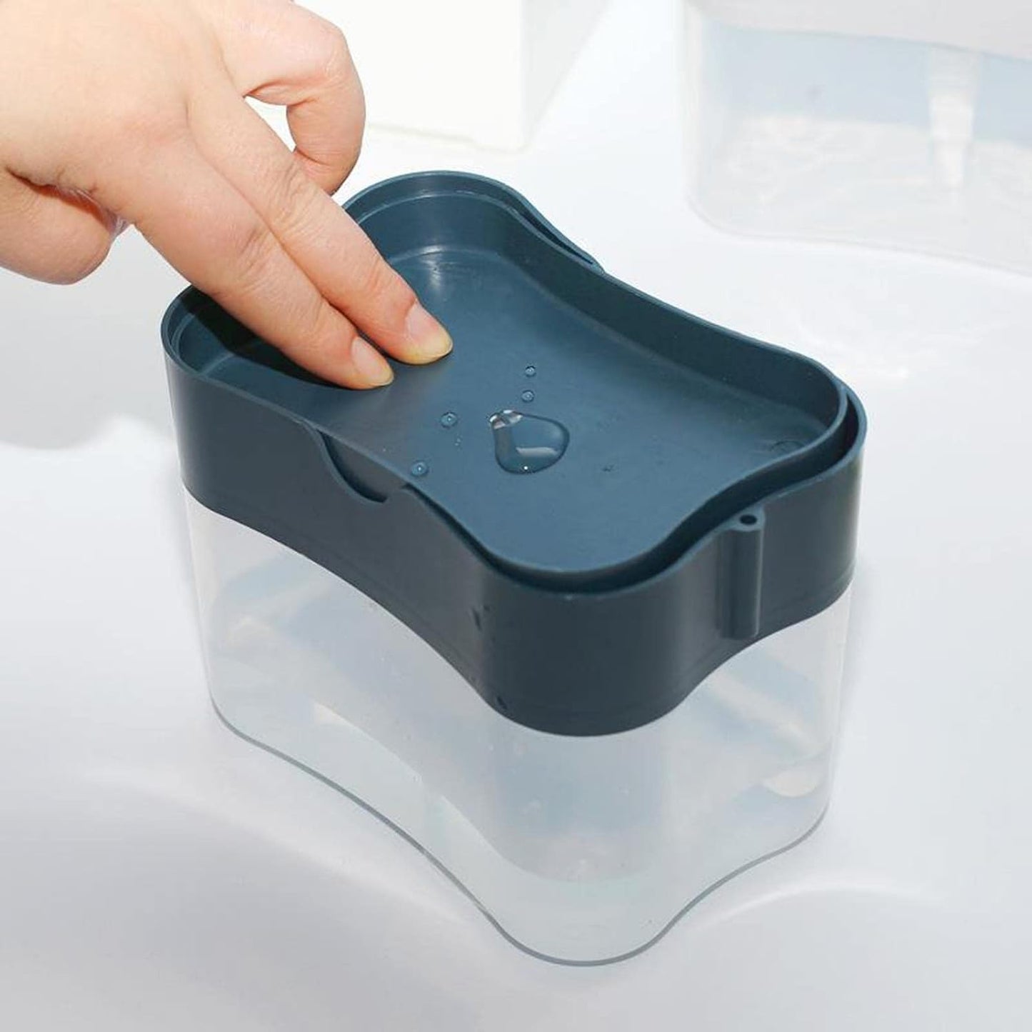 SoapEase Dispenser™ – 2-in-1 soap pump with sponge holder.