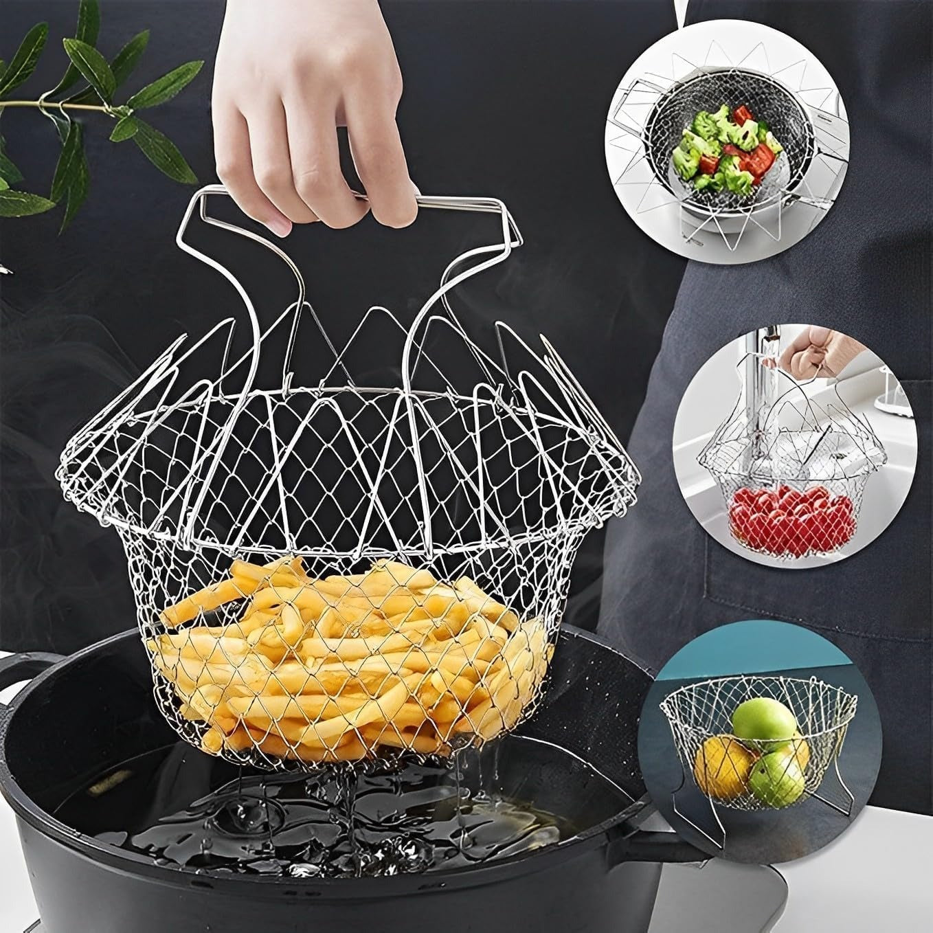 ChefBasket™ – Multi-Use Strainer & Fry Basket