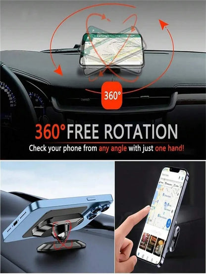 MagniGrip Car Holder™ – 360° rotating magnetic phone mount for cars.