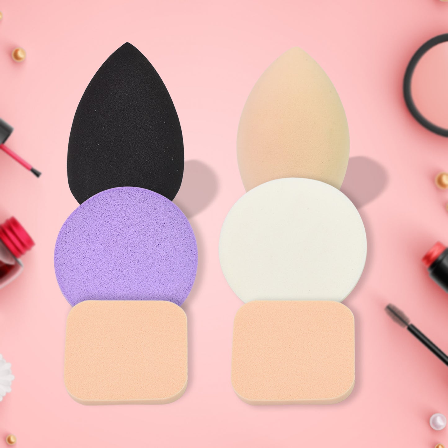 LuxeBlend Sponge Collection™ – 6 premium beauty sponges for all makeup.