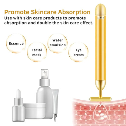 Luxury Skincare 24K Gold Energy Electric Facial Massager Roller