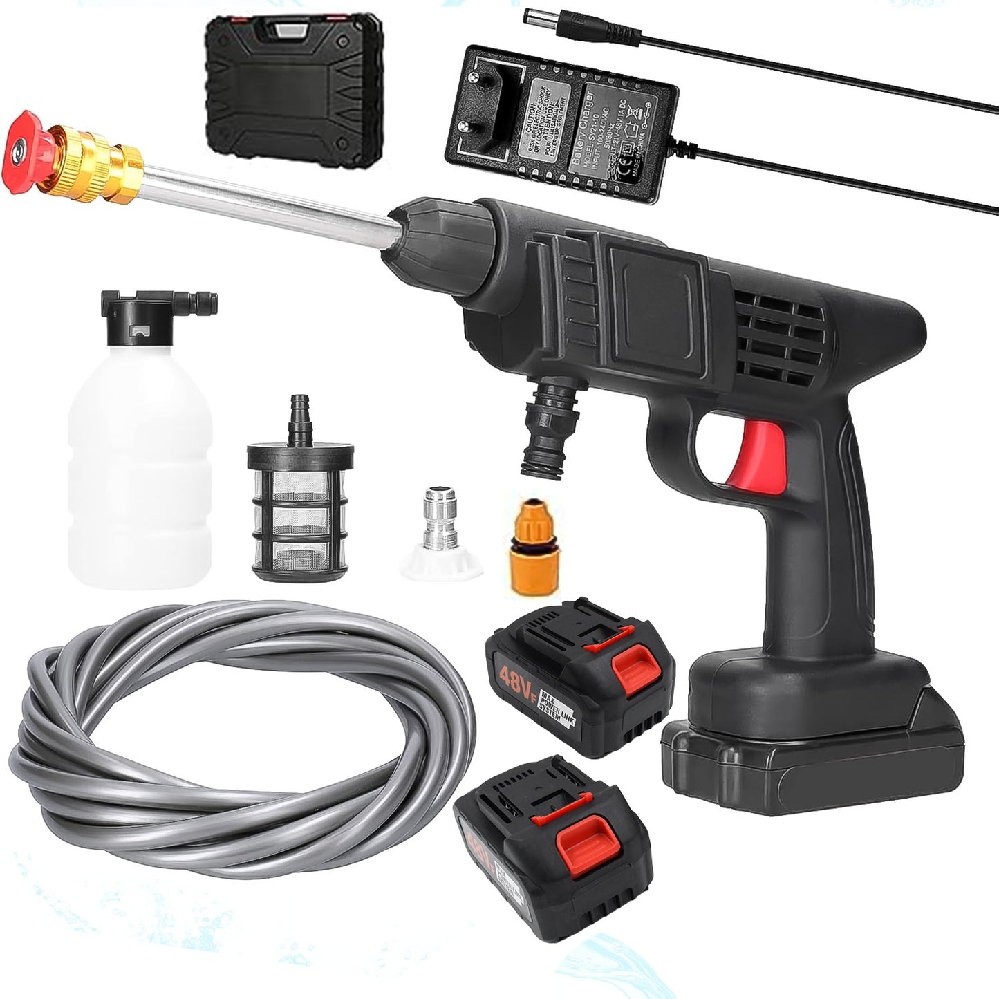 JetWash™ – 48V Portable Car Spray Gun (Double Battrey)
