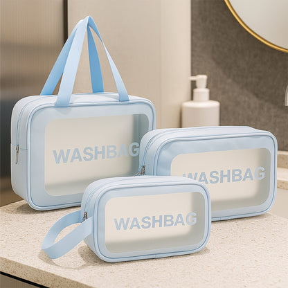 Voyager ClearPack™ – Durable transparent travel toiletry bags, set of 3.